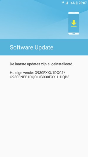 Als uw telefoon up-to-date is, zult u het volgende scherm zien