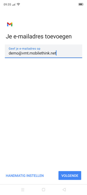 Voer uw e-mailadres in en selecteer VOLGENDE