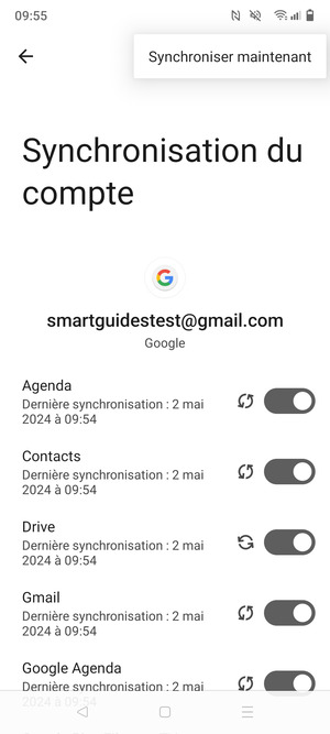 Sélectionnez Synchroniser maintenant