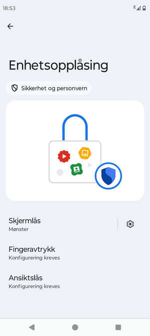 Telefonen din er nå sikret med en skjermlås