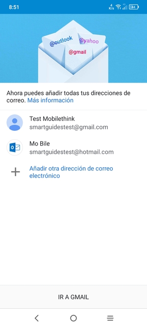 Seleccione IR A GMAIL