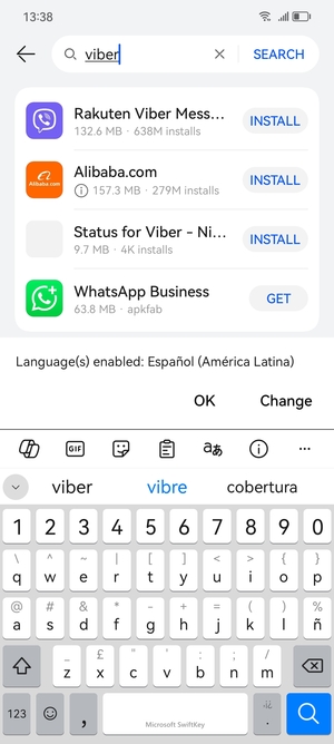 Enter the app name and select SEARCH