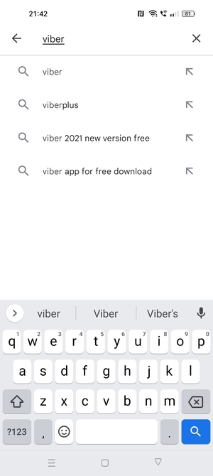Enter the app name and select Search