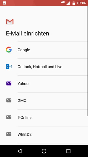 Wählen Sie Google
