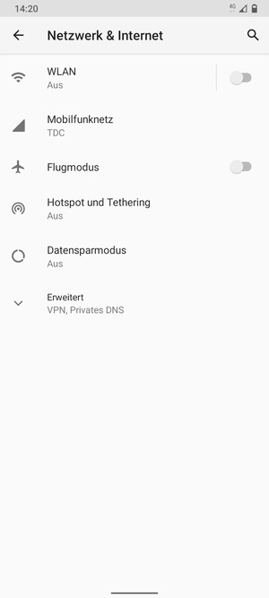 Wählen Sie Mobilfunknetz