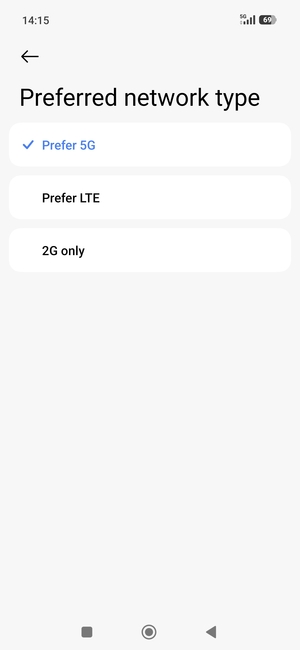 Select your preferred option