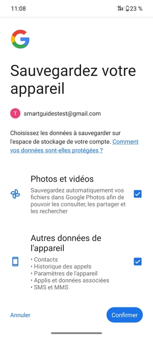 Sélectionnez votre options préférées et sélectionnez Confirmer