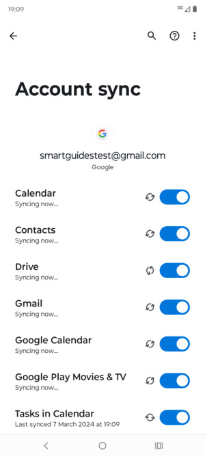 Your information will be synchronised