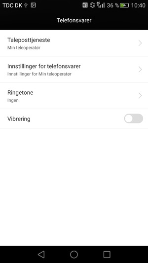 Velg Innstillinger for telefonsvarer