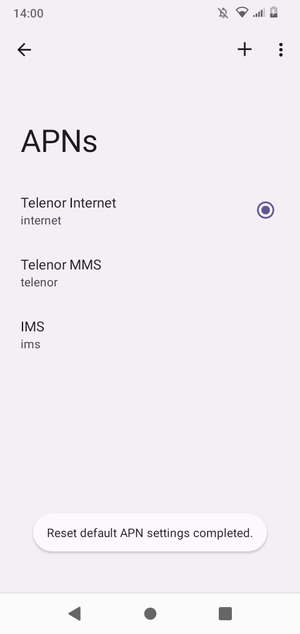 Your phone will reset to default Internet and MMS settings