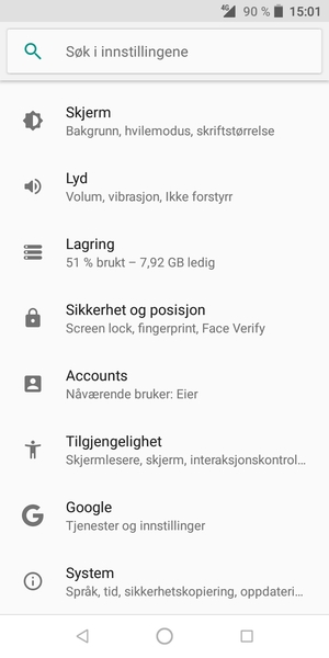 Bla til og velg Accounts