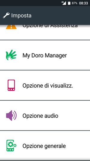 Scorri e seleziona Opzione generale