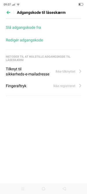 Din telefon er nu sikret med en skærmlås