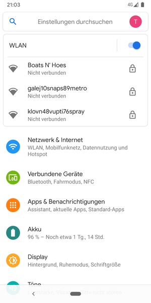 Wählen Sie das Wireless-Netzwerk, zu dem Sie eine Verbindung herstellen möchten