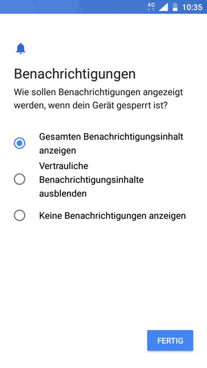 Wählen Sie die gewünschte Option und wählen Sie FERTIG