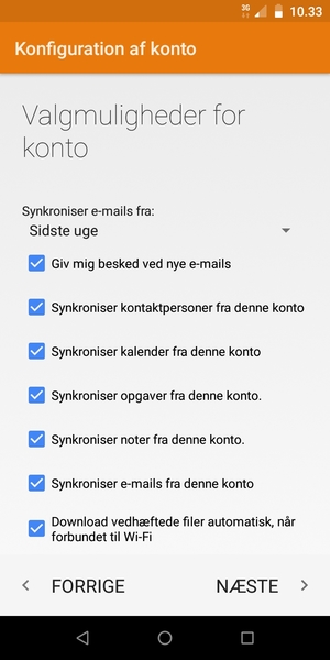 Vælg NÆSTE