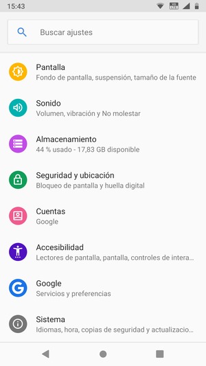 Desplácese y seleccione Sistema