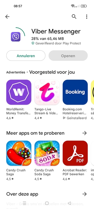 Wacht tot het installatieproces beëindigd is