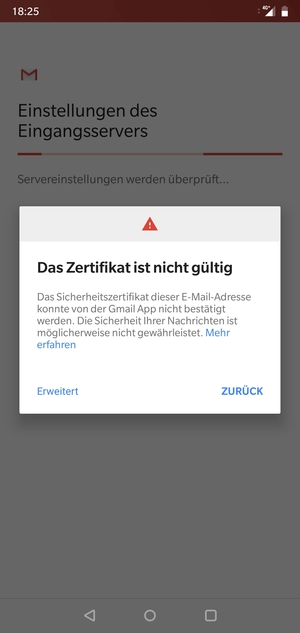 Wählen Sie ZURÜCK