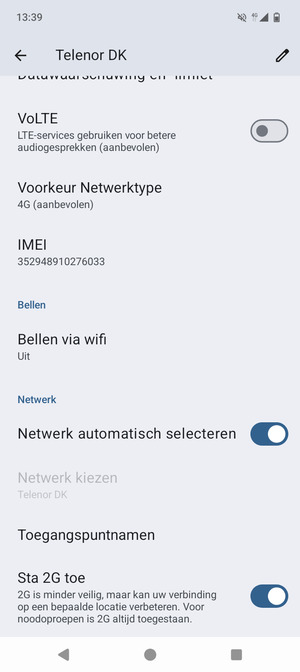 Scroll naar en selecteer Toegangspuntnamen