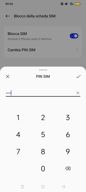 Conferma il nuovo PIN e seleziona OK
