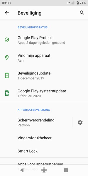 Uw telefoon is nu beveiligd met een schermvergrendeling