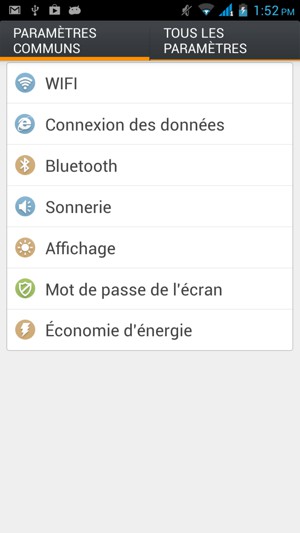 Sélectionnez TOUS LES PARAMÈTRES