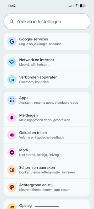 Selecteer Netwerk en internet