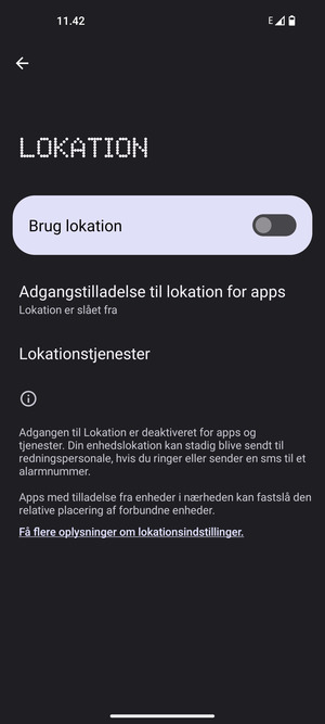 Slå Brug lokation fra