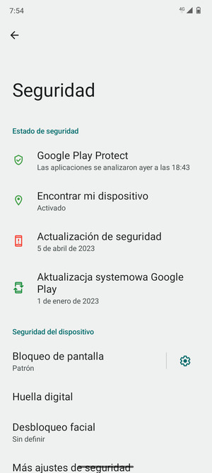 El teléfono ha sido asegurado con un bloqueo de pantalla