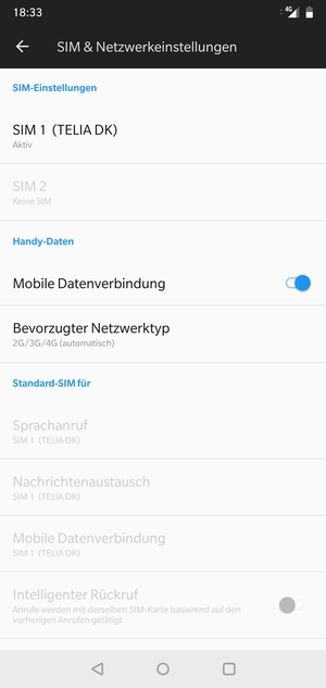 Wählen Sie Bevorzugter Netzwerktyp