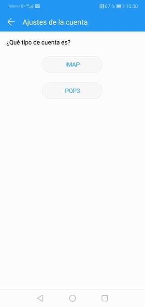 Seleccione IMAP o POP3