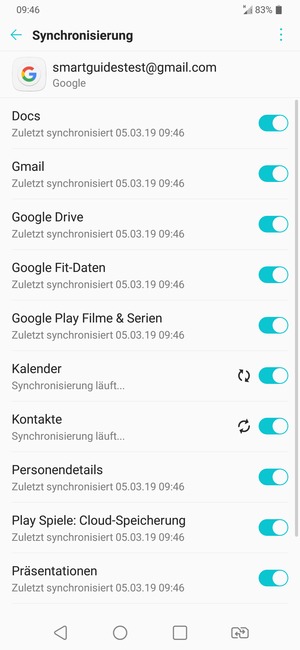 Ihre Kontakte von Google werden nun auf Ihr Handy synchronisiert