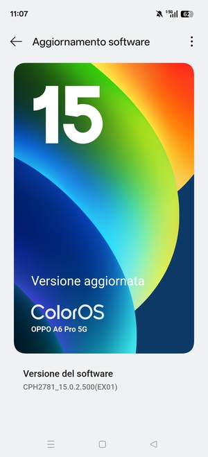 Se il tuo telefono è aggiornato, vedrai la seguente schermata