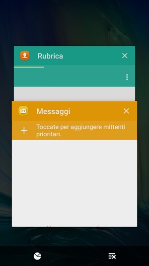 Seleziona l'icona Elimina per chiudere tutte le applicazioni in esecuzione