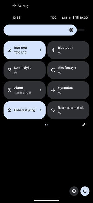 Juster lysstyrken til ønsket nivå