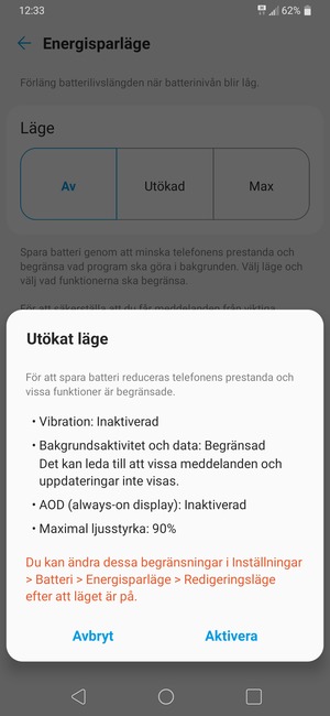 Välj Aktivera