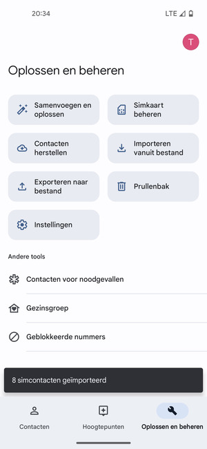 Uw contactpersonen worden opgeslagen naar uw Google-account en naar uw telefoon de volgende keer dat Google gesynchroniseerd wordt.