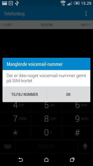 Hvis din telefonsvarer ikke er sat op, vælg Tilføj nummer