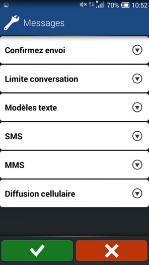Sélectionnez SMS