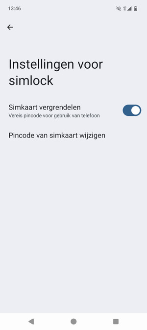 Selecteer Pincode van simkaart wijzigen