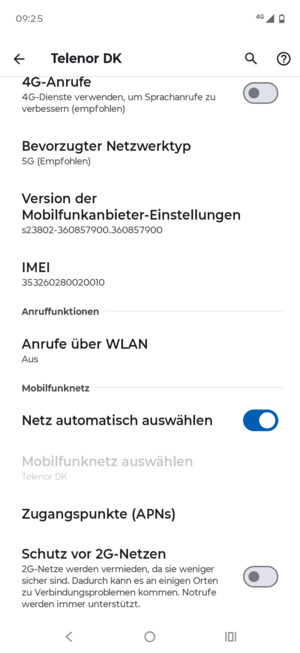 Scrollen Sie und wählen Sie Zugangspunkte (APNs)