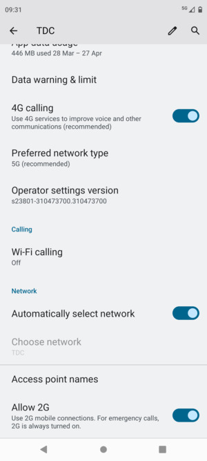 To change network if network problems occur, turn off Automatically select network