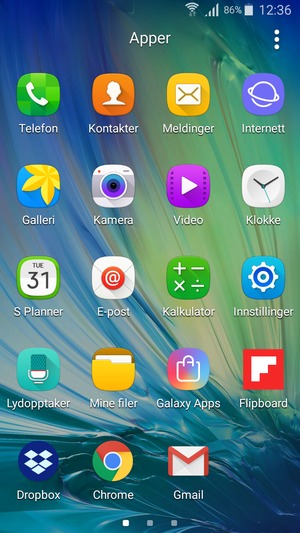 Velg Innstillinger