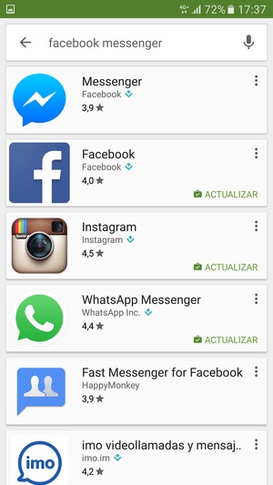 Seleccione la aplicación
