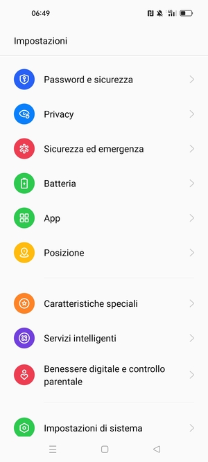 Scorri e seleziona Password e sicurezza