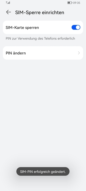 Ihre SIM PIN wurde geändert