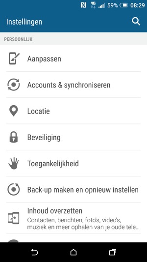 Scroll naar en selecteer Beveiliging