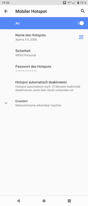 Ihr Handy ist jetzt für die Verwendung als Modem eingerichtet