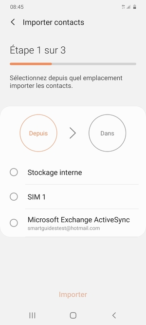 Sélectionnez SIM 1 ou SIM 2